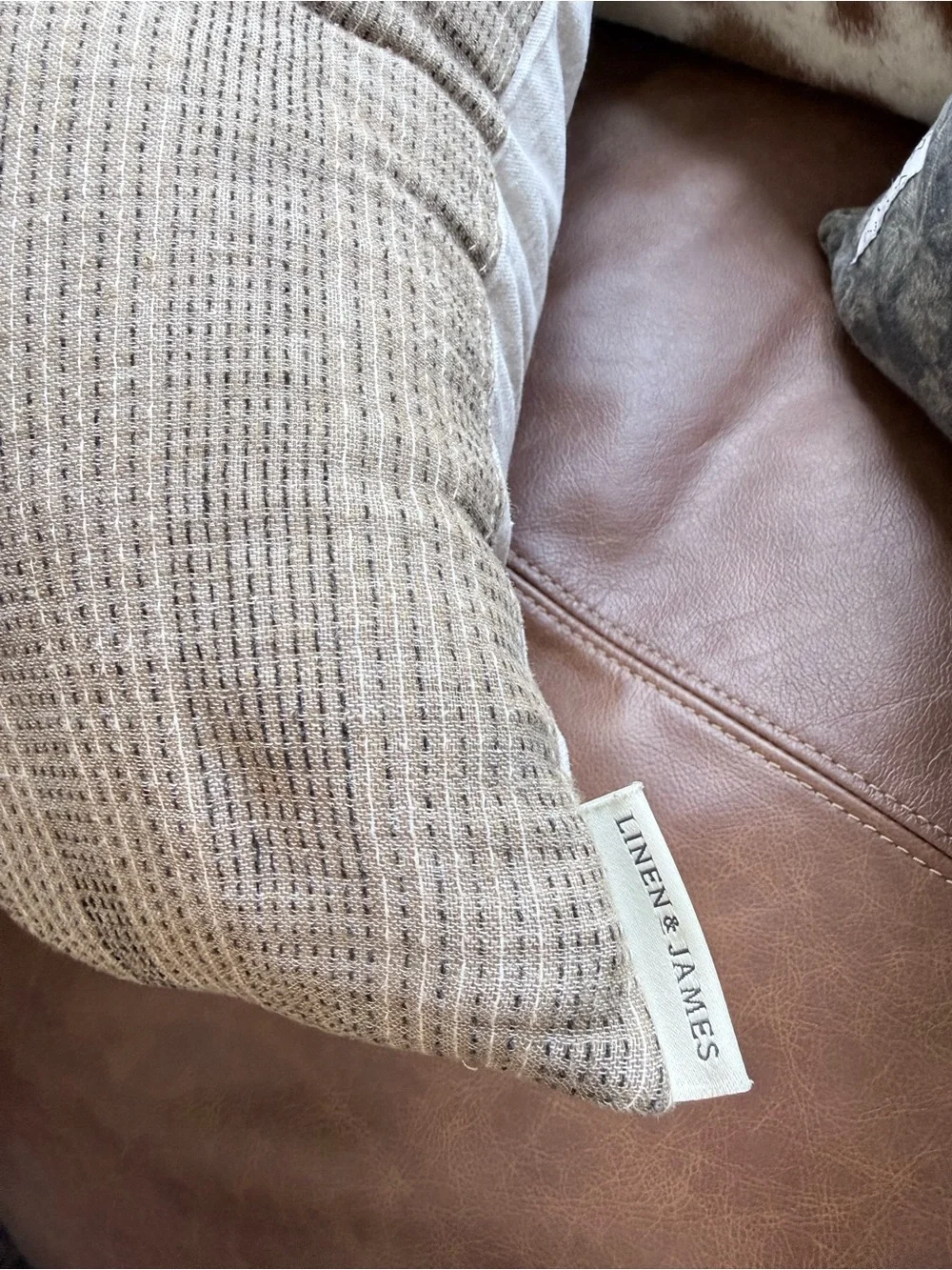Neutral Woven Textured Throw Pillow Cover